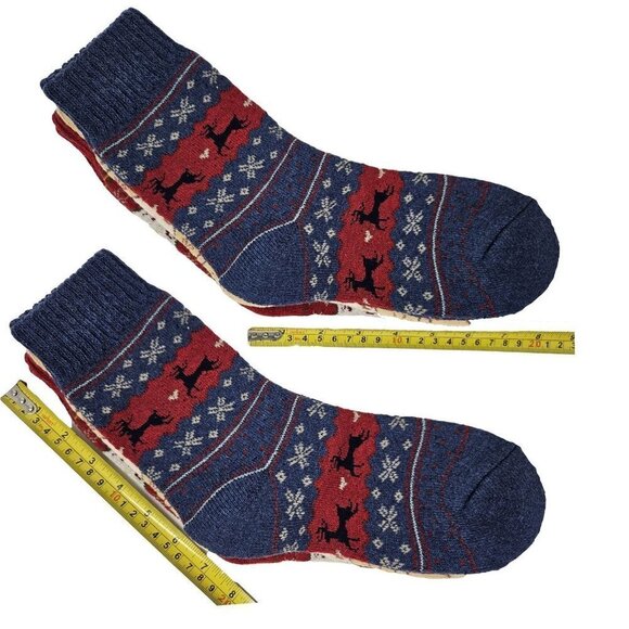 Women Merino Lamb Wool Socks Warm Winter Casual, Holiday Print 3-Pack,  NEW - Picture 3 of 4